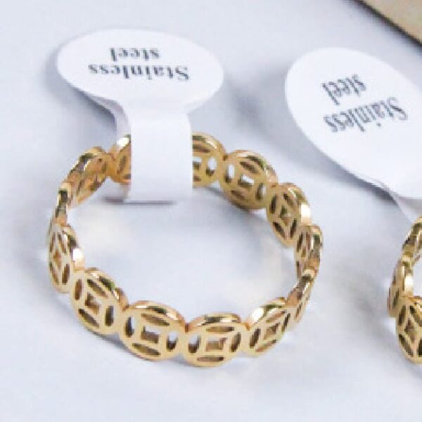 Imitation Gold Copper Coin Ladies Ring