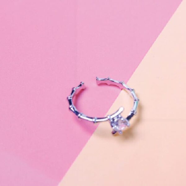 New Diamond-Studded Bamboo Ring