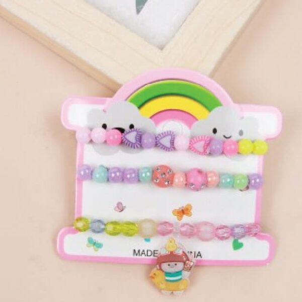 Bag Acrylic Colorful Bead Bracelet (3 Pieces)