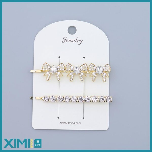Delicate Tie Knot Rhinestone Hair Pin Set