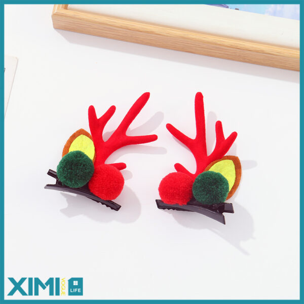 Cute Ball Antler Hair Clip Set