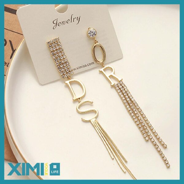 Elegant Letter Rhinestone Earrings