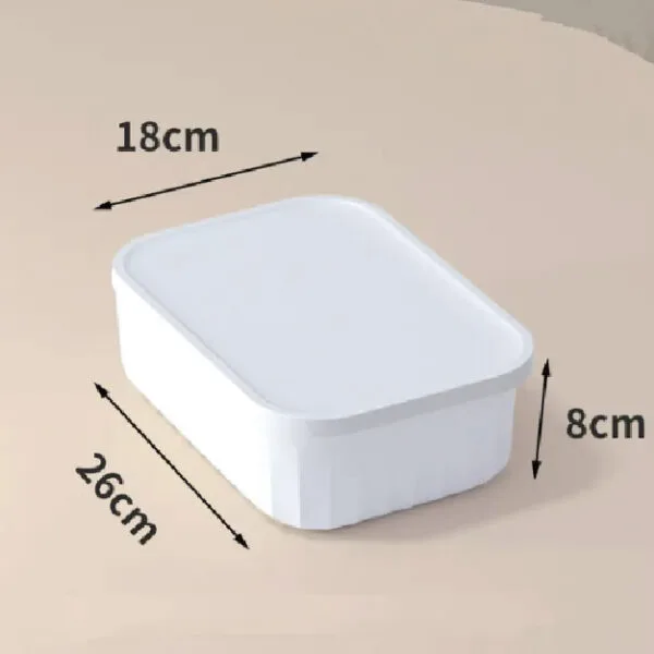 Flat Plastic Storage Organizer White M