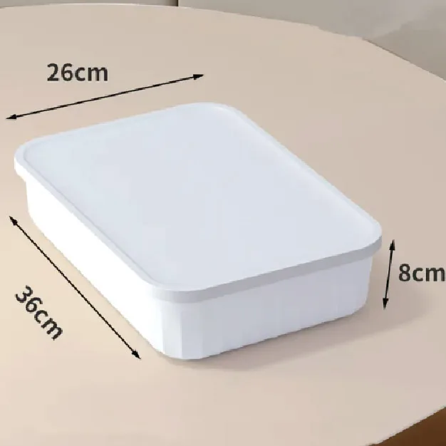 1-256.jpg Flat Plastic Storage Organizer White L - Image 1