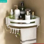 Corner Bathroom Organizer With Hanging White