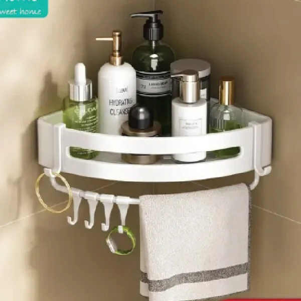 Corner Bathroom Organizer With Hanging White