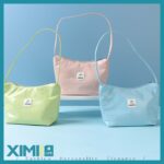 Trendy Macaron Oil Wax Moon Shape Shoulder Bag