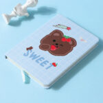 Cherry Bear Hardcover Notebook A6 (Blue)