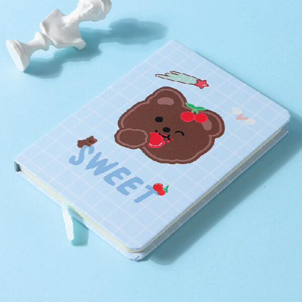 Cherry Bear Hardcover Notebook A6 (Blue)