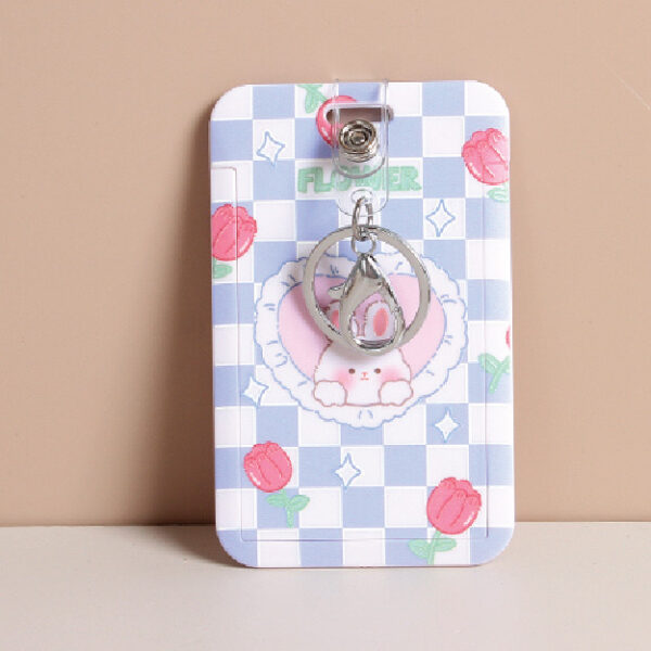 Rose Bunny Card Holder Keychain