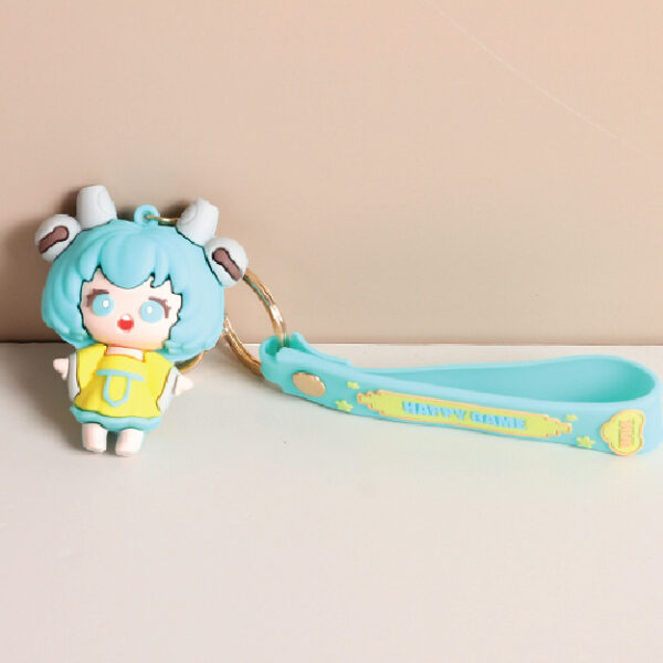 Game-playing Sisters Keychain