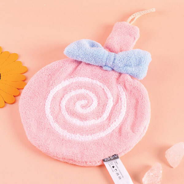 Lollipop Coral Fleece Hand Towel (Pink)