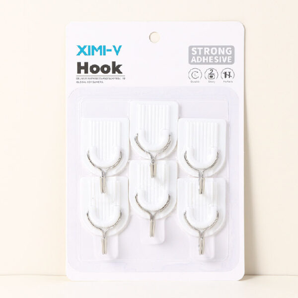 Powerful Adhesive Hook 6PCS (White)