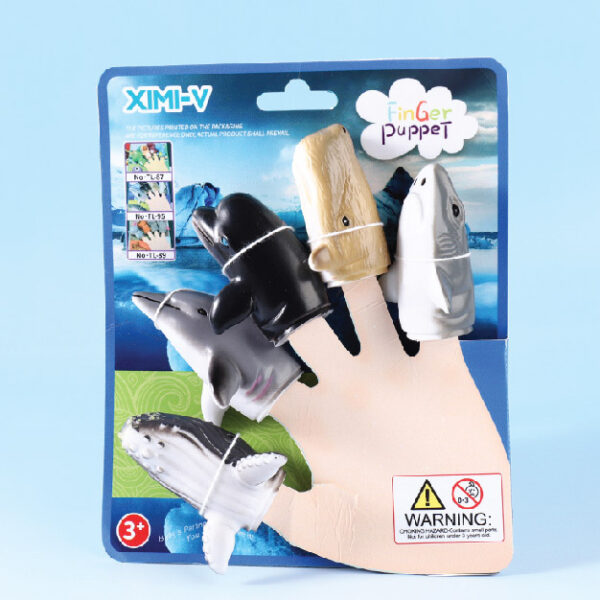 Simulated Marine Animal Finger Puppets Set