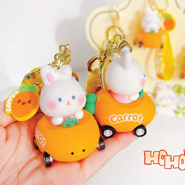 Spring Outing Rabbit Radish Car Keychain
