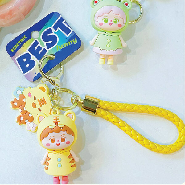 Animal Headgear Girl Keychain