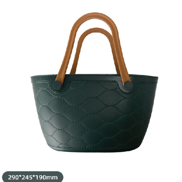 Outdoor Camping Storage Bag Shopping Portable Picnic Basket (Dark Green)