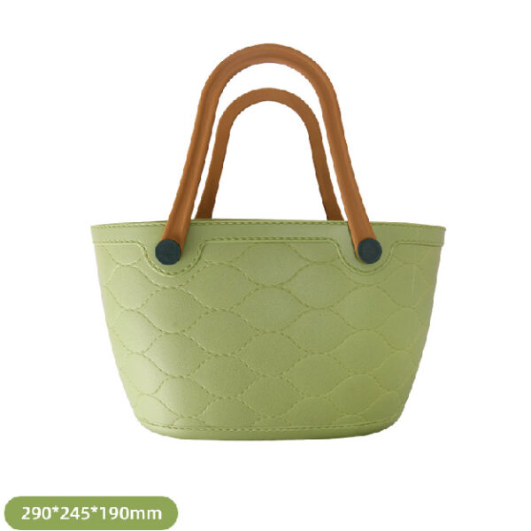 Outdoor Camping Storage Bag Shopping Portable Picnic Basket  (Avocado Green)