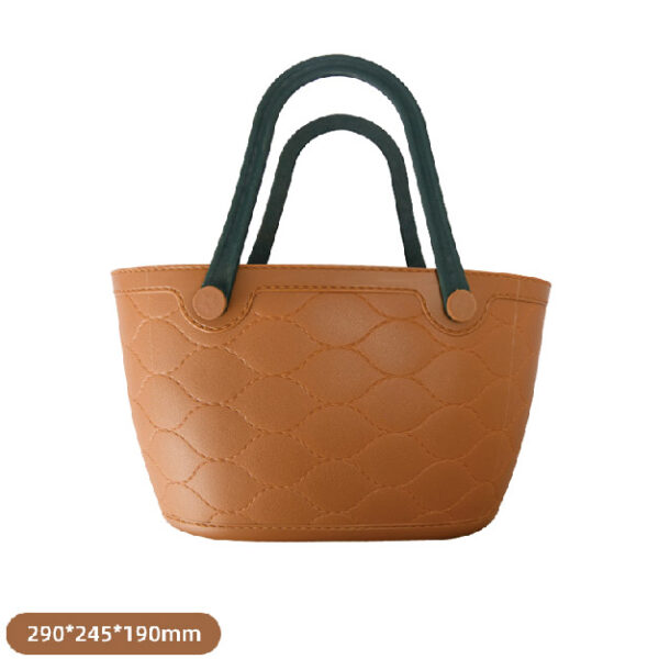 Outdoor Camping Storage Bag Shopping Portable Picnic Basket (Khaki Brown)