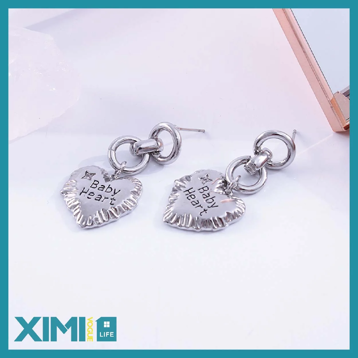 Unique Heart-Shaped Letter Earrings - Image 2