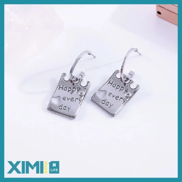 Simple Square Letter Earrings