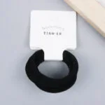 Boxed Five Black Cotton Rubber Bands