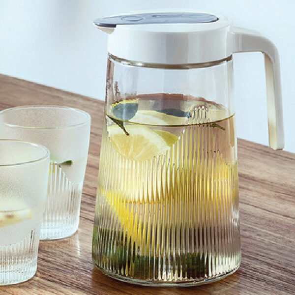 Vertical Grain Kettle&Cups Set 5 PCS (White)