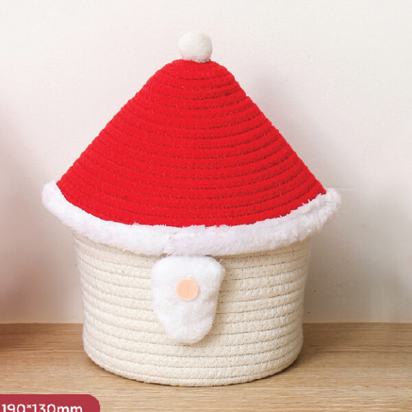 Santa Hat Cotton Rope Organizer (White)