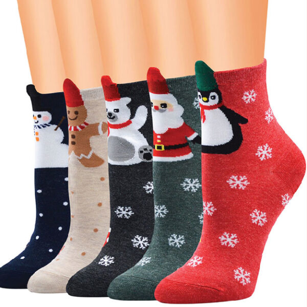 Christmas Series Cute Cotton Straight Mid-Calf Length Socks