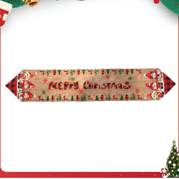 Christmas Rudolph Buddy Plaid Long Table Mat (1.8M)