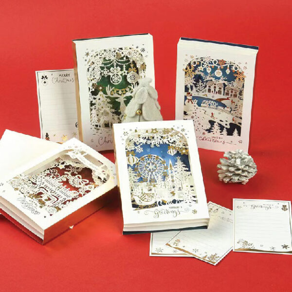Hollowed Out Scene Pop-Up Christmas Greeting Card