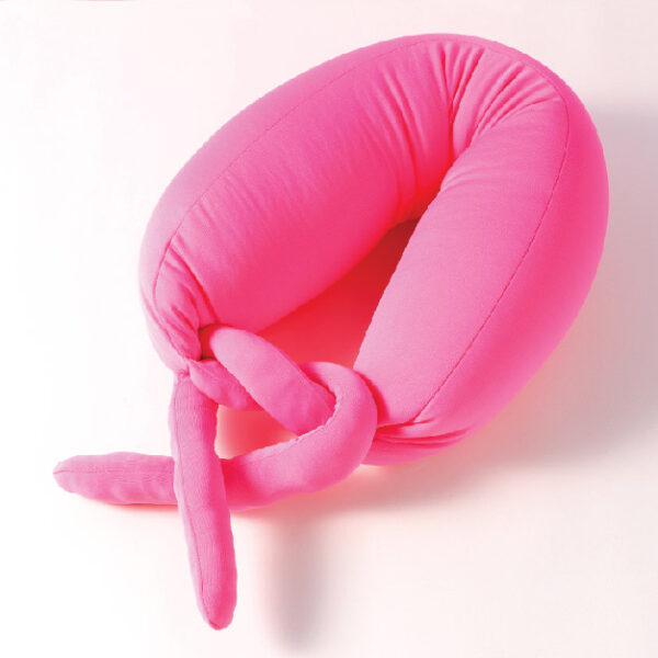 Travel Multifunctional Banded Particle Foam U-Shaped Pillow (Pink)