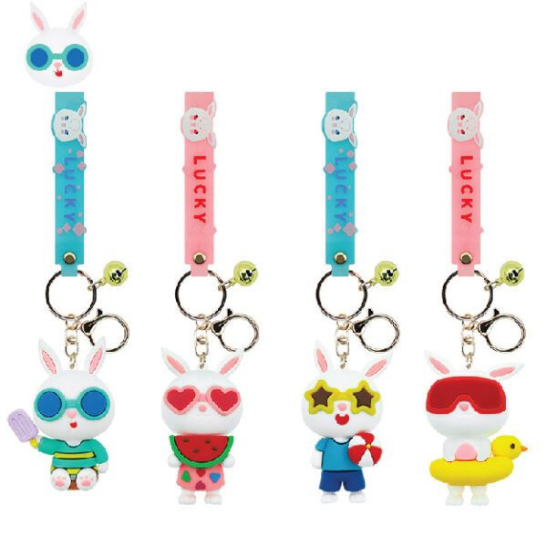 Summer Bunny Keychain