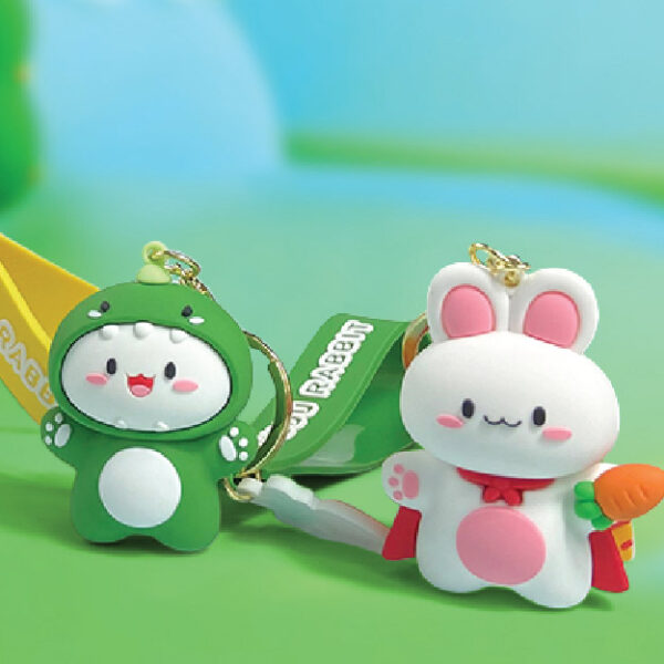 Cute Bunny Family Keychain
