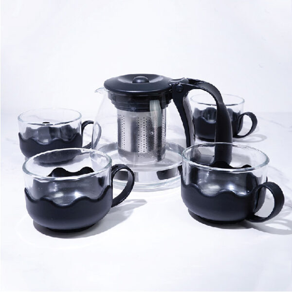Classic Kettle & Cups Set 5 PCS (Black)