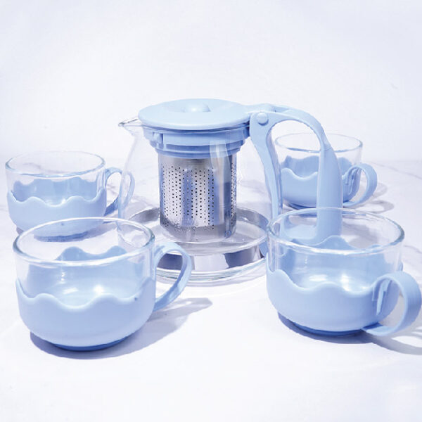 Classic Kettle & Cups Set 5 PCS (Blue)