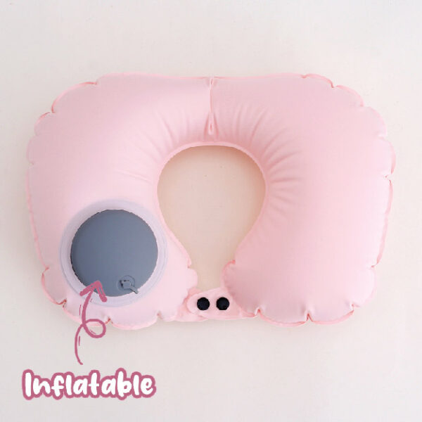 Solid Color Cool Inflatable U-Shaped Pillow (Pink)
