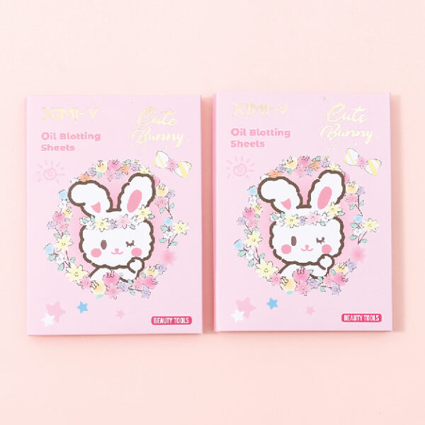 Garden Bunny Series Oil Blotting Sheets 100 Sheets *2 Packs (Pink)