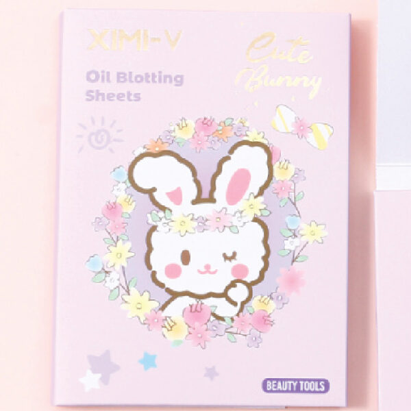 Garden Bunny Series Oil Blotting Sheets 100 Sheets *2 Packs (Purple)