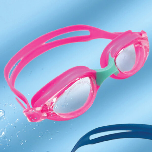 Teenager Color Contrast One-piece Silicone Swimming Goggles