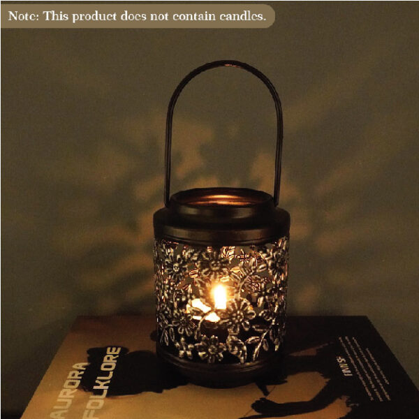 Flower Hollow Candlestick Decoration (Black)