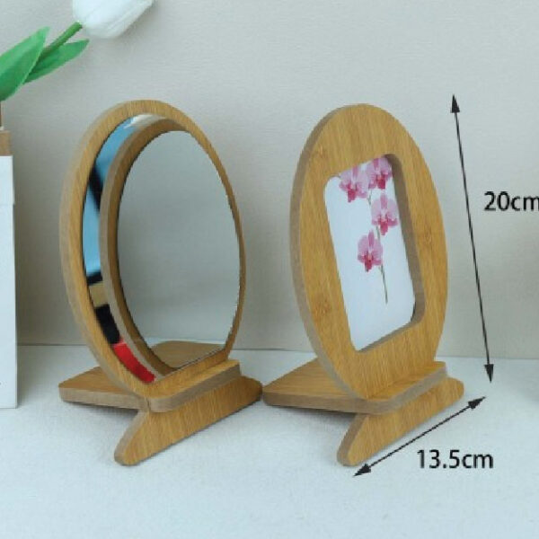 Wooden Assembled Round Mirror