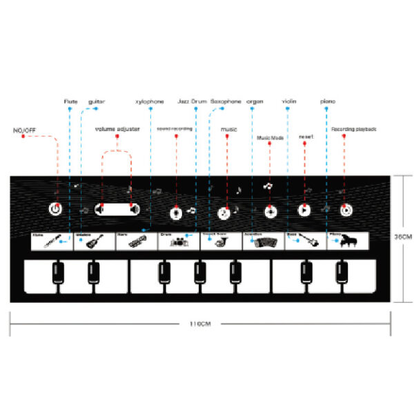 Black And White Theme Childrens Music Electronic Organ Blanket