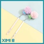 Cute Furry Ball Charm Black Gel Ink Pen(0.5mm)