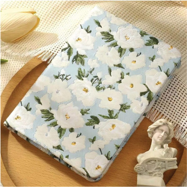 Elegant Flora Leather Notebook With Floral Fabric - A5 Size, (YWU)