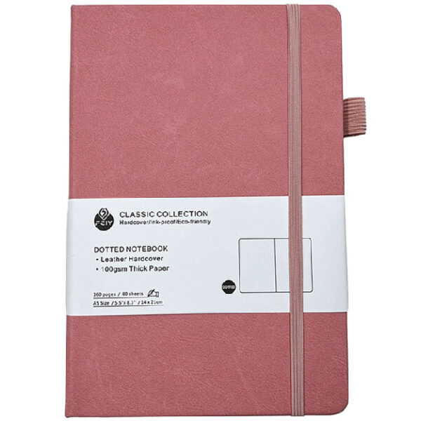 A5 Dotted Notebook, Leather Hardcover (YWU)