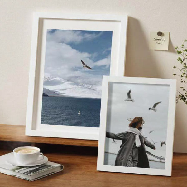 Picture Frame - 8Inches Photo Frames - White-Black-Brown Freestanding  And  Wall Mount  (YWU)