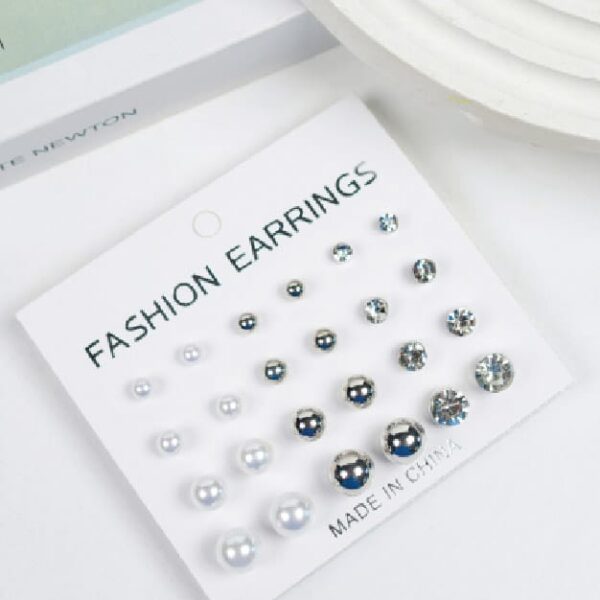 Fashion Dot Diamond Series Earrings (12 Pairs)