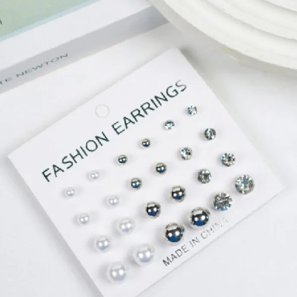 Fashion Dot Diamond Series Earrings (12 Pairs)