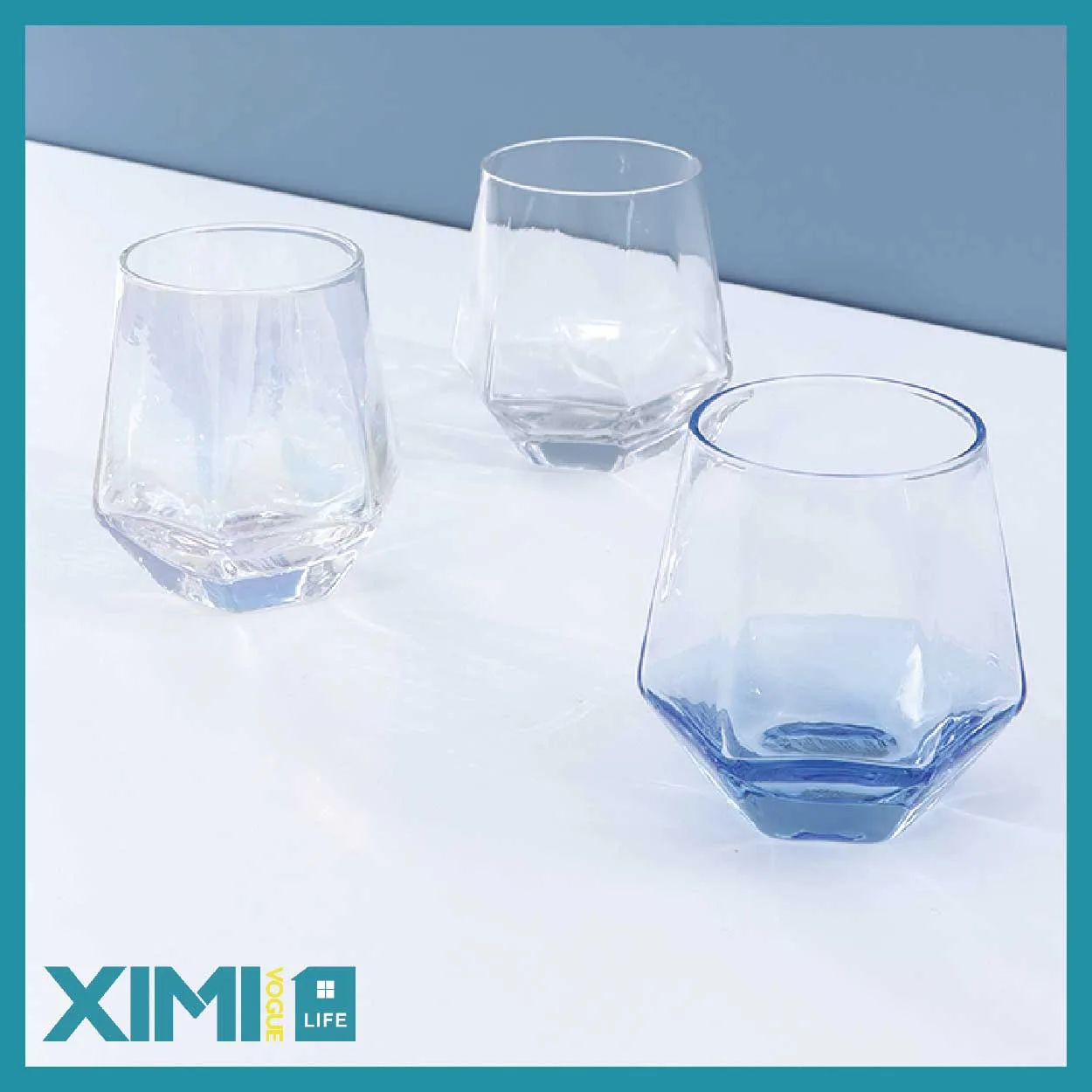 1-970.jpg Borosilicate Geometric Glass 298ml/10.0fl.oz. - Image 1